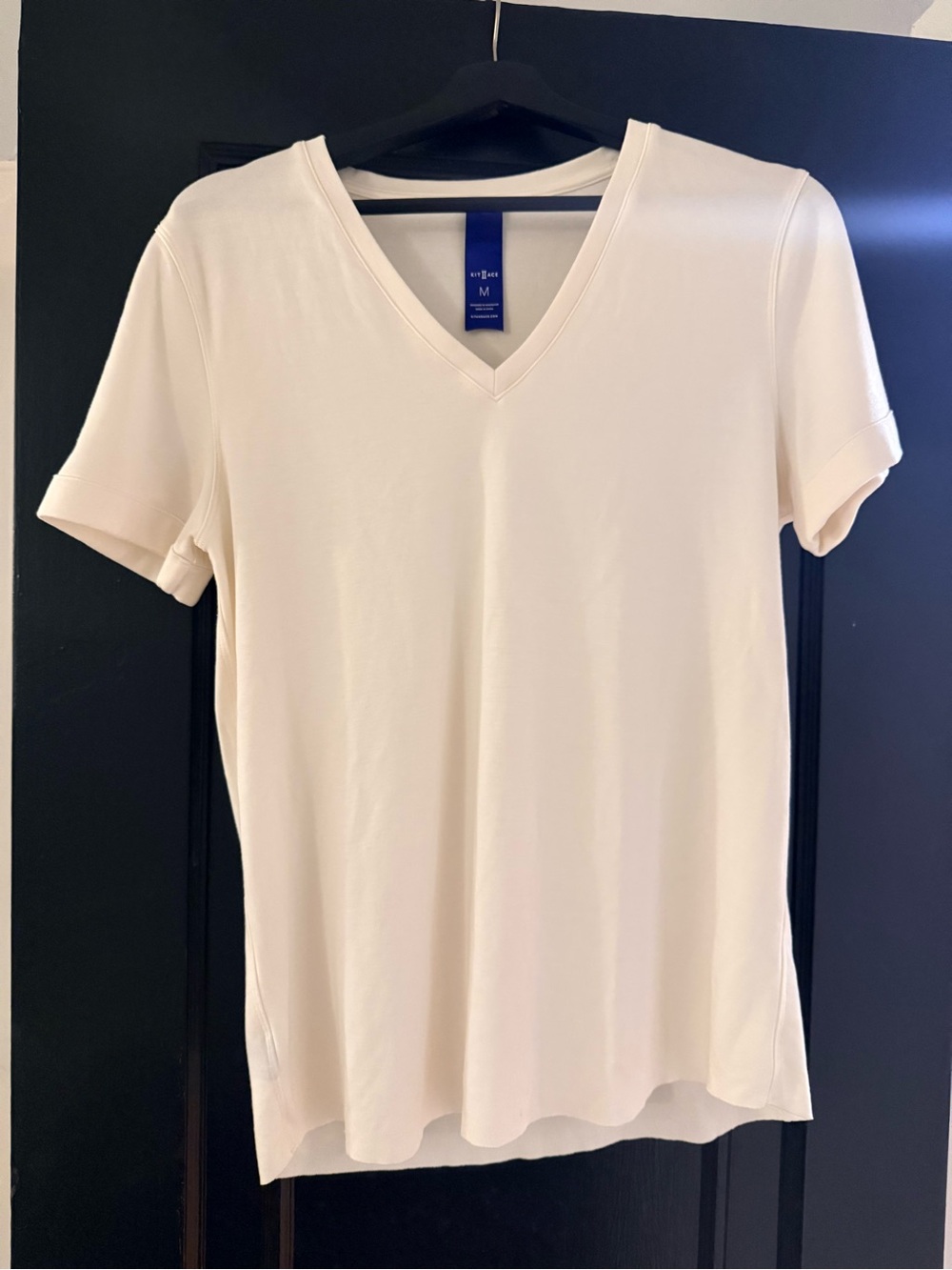 Kit and Ace Cream V-Neck Short Sleeve Tee